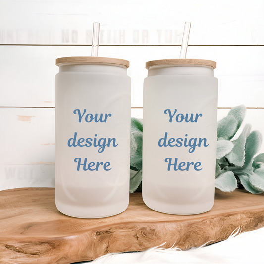 Custom Frosted Glass Tumbler - Elegant & Personalized