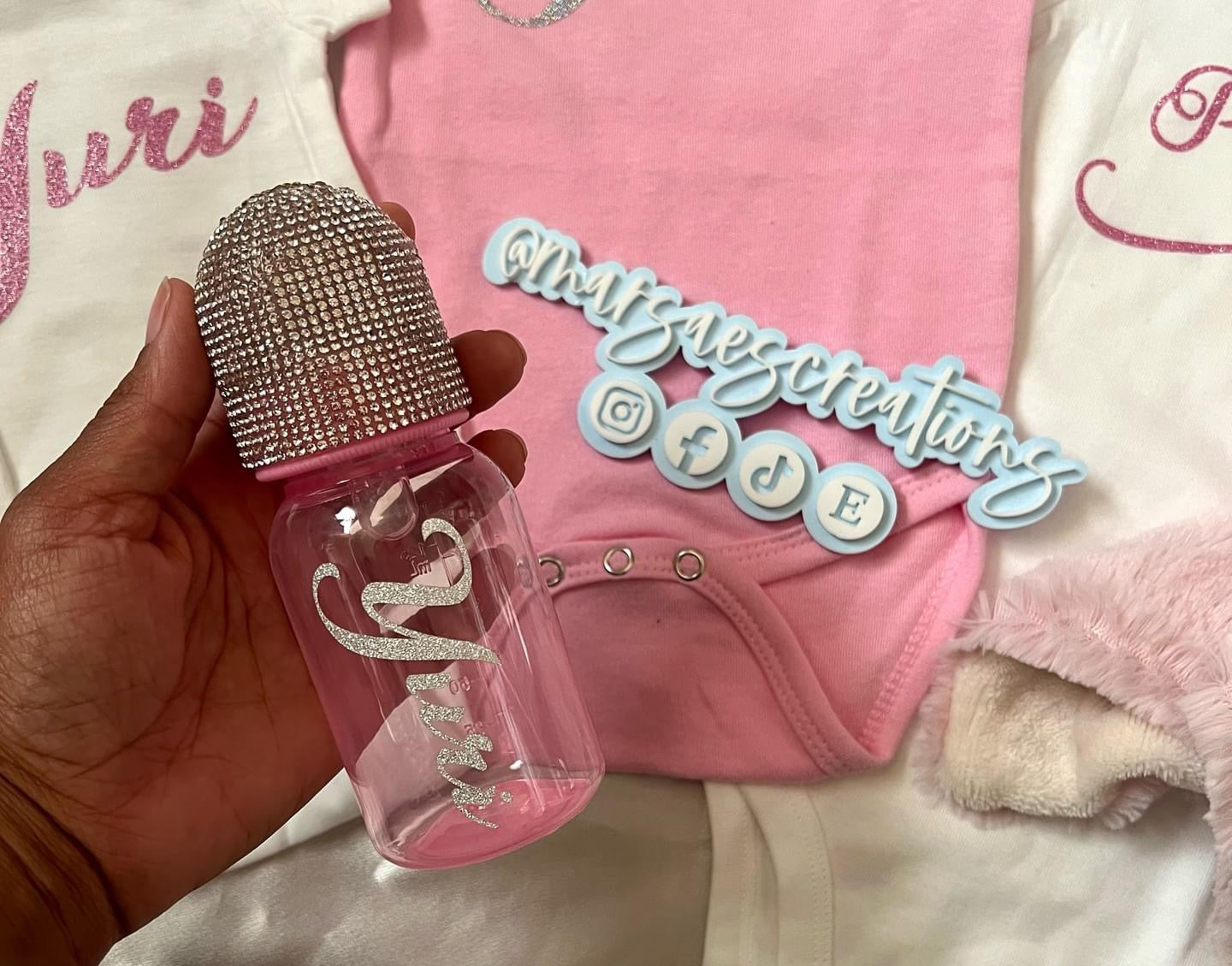 Custom Rhinestone Baby Bottle – Sparkling Personalized Baby Gift